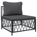 vidaXL Salon de jardin 7 Pièces avec coussins anthracite acier