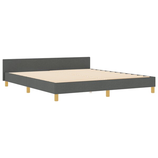 cadre de lit gris foncé vidaXL 180x200 cm en tissu