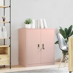 vidaXL Armoire de rangement Rose 80 x 40 x 90 cm Acier
