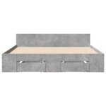 vidaXL Cadre de lit avec tiroirs sans matelas gris béton 120x200 cm