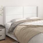 vidaXL Tête de lit avec oreilles Blanc 183x16x118/128 cm Similicuir