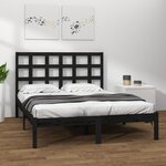 vidaXL Cadre de lit sans matelas noir 200x200 cm bois massif
