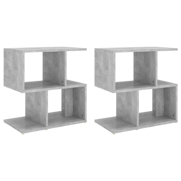vidaXL Tables de chevet 2Pièces gris béton 50x30x51 5cm bois d'ingénierie