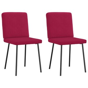 vidaXL Chaises à manger lot de 2 Rouge bordeaux Velours