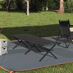 vidaXL Lit de Soleil Pliant avec Sac de Transport Noir en Tissu Oxford 600D