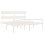 vidaXL Lit pour personne âgée sans matelas blanc 200x200cm bois massif