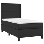 vidaXL Sommier à lattes de lit matelas LED Noir 90x200 cm Similicuir