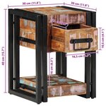 vidaXL Cabinet de chevet avec tiroir Multicolore 30 x 30 x 40 cm