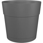 Pot à fleurs et plantes rond plastique - Réservoir d'eau - Ø 40 cm - Anthracite