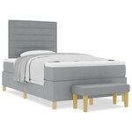 vidaXL Lit à ressorts avec matelas Gris clair 120 x 200 cm tissu