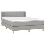 vidaXL Sommier à lattes de lit avec matelas Gris clair 140x200cm Tissu