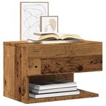 vidaXL Table de chevet murale vieux bois