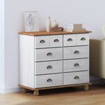 vidaXL Commode 'ASKIM'Blanche 91x40x79 cm Bois de Pin Massif