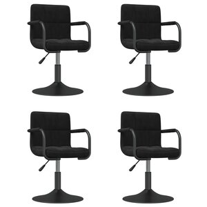 vidaXL Chaises pivotantes à manger lot de 4 noir velours