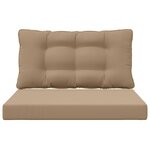 vidaXL Coussin de canapé d'extérieur 2 Pièces Taupe Polyester