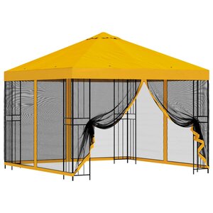 vidaXL Abri de jardin avec parois 3 x 3 m Jaune Polyester et Acier