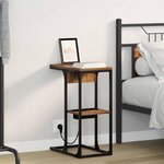 vidaXL Table de chevet Chêne fumé 41.5 x 26 x 60.5 cm