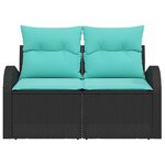 vidaXL Canapé de jardin Noir 124 x 62 x 85cm polyrotin