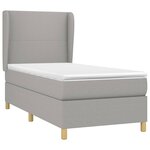 vidaXL Sommier à lattes de lit avec matelas Gris clair 100x200cm Tissu