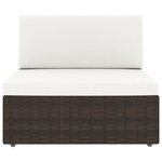 vidaXL Salon de jardin 9 Pièces avec coussins Marron Résine tressée