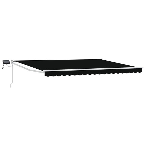 vidaXL Store rétractable manuel avec LEDs Noir et Blanc 4 × 3 m