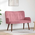 vidaXL Sofa 2 places Rose 115 x 61 x 87 cm Velours (V)