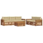vidaXL Ensemble de canapés d'extérieur 6 Pièces Naturel et Beige
