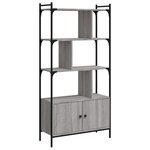 vidaXL Bibliothèque avec portes sonoma gris 76 5x30x154 5 cm