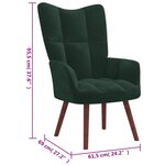 vidaXL Chaise de relaxation Vert foncé Velours