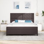 vidaXL Lit à ressorts avec matelas et LED - marron foncé - 180 x 200 cm. Cadre en tissu.