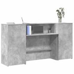vidaXL Bureau de réception gris béton 200x50x103 5cm bois d'ingénierie