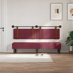 vidaXL Tête de lit suspendue Avec lumière LED Bordeaux PU antique
