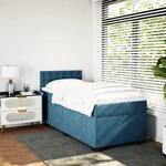 vidaXL Sommier à lattes de lit avec matelas bleu 80x200 cm velours