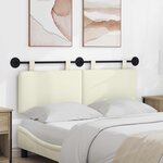 vidaXL Tête de lit suspendue Crème Tissu en velours côtelé