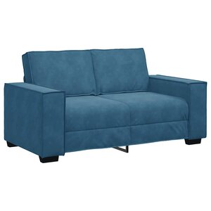 vidaXL Canapé à 2 places Bleu 120 cm Velours