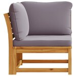 vidaXL Canapé d'angle de jardin coussins 73x73x65cm bois massif acacia