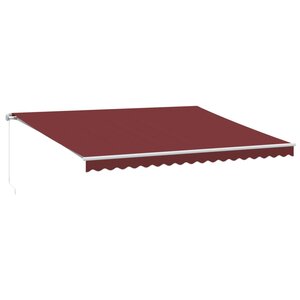 vidaXL Auvent manuel rétractable bordeaux 450x350 cm