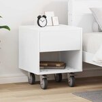 vidaXL Table de chevet Blanc 40 5 x 40 x 48 cm Bois d'ingénierie
