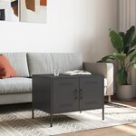 vidaXL Table basse noir 68x50x50 5 cm acier laminé à froid