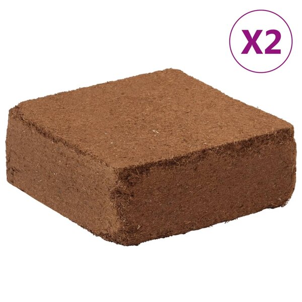 vidaXL Blocs de noix de coco 2 Pièces 5 kg chacun 10 kg au total
