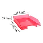 Corbeille À Courrier Combo Midi Transparent - Framboise Brillant - Exacompta