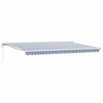 vidaXL Auvent Rétractable Bleu et blanc 500 × 300 cm Tissu  Métal