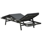 vidaXL Chaise longue avec coussin Résine tressée Gris