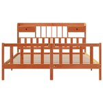 vidaXL Lit bibliothèque sans matelas cire marron 180x200 cm pin massif