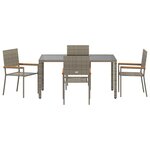 vidaXL Ensemble de salle à manger pour jardin 5 Pièces Gris