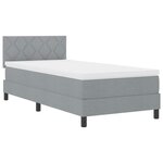 vidaXL Lit à ressorts avec matelas Gris clair 90 x 200 cm tissu