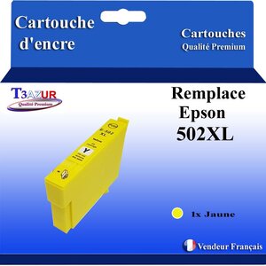 T3AZUR - Cartouches compatibles avec Epson XP-5100 XP-5105 XP-5115 XP-5150 XP-5155 WorkForce WF-2860DWF WF-2865DWF WF-2880DWF WF-2885DWF 502XL (série Jumelles) - Jaune