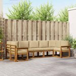 vidaXL Ensemble de canapés d'extérieur 7 pc Naturel et Beige