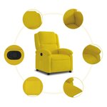 vidaXL Fauteuil inclinable jaune velours