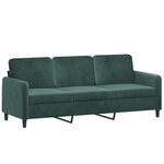 vidaXL Ensemble de canapés 3 Pièces vert foncé velours